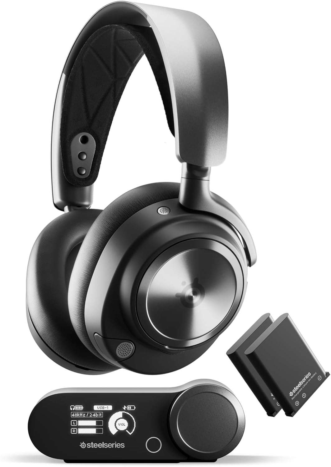 SteelSeries Arctis Nova Pro Wireless casque gaming avec base de contrôle et ANC